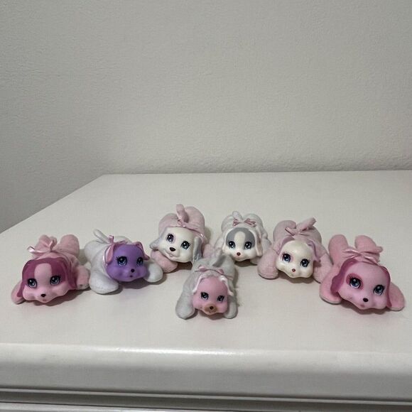 Puppy Surprise Baby Dog Puppies Lot of 7 Runt Barks Pink White Purple - Picture 1 of 10